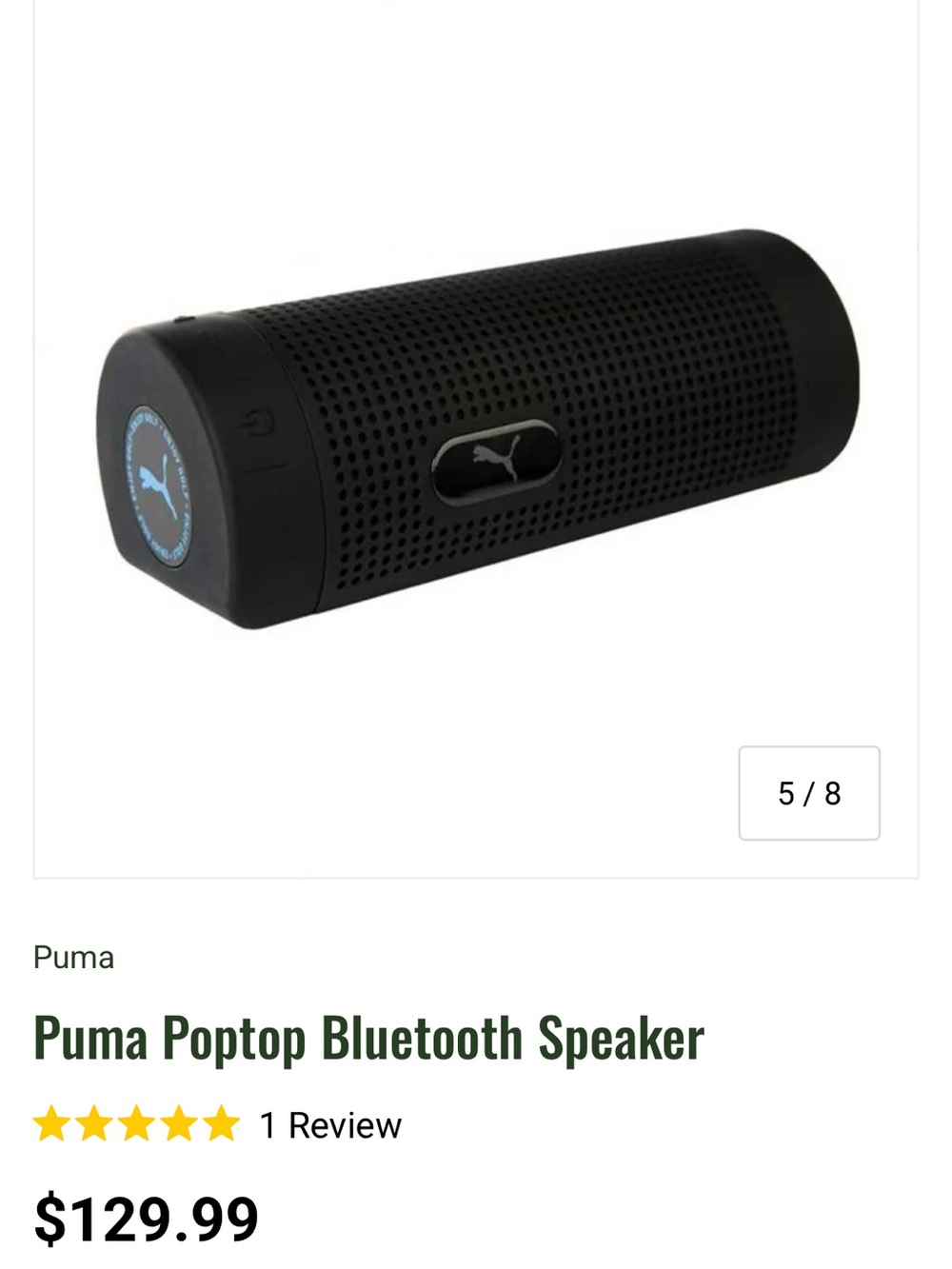 Puma Portable Bluetooth Speaker — Black with Subtle Silver Logo